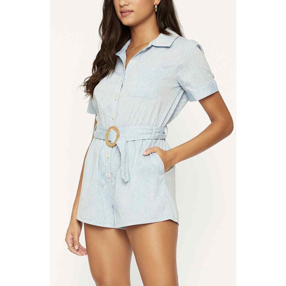 Lost + Wander NWT Blue Lagoon Belted Romper Size M
